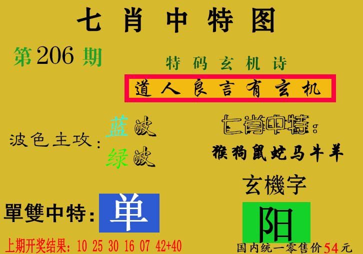2024206期七肖中特