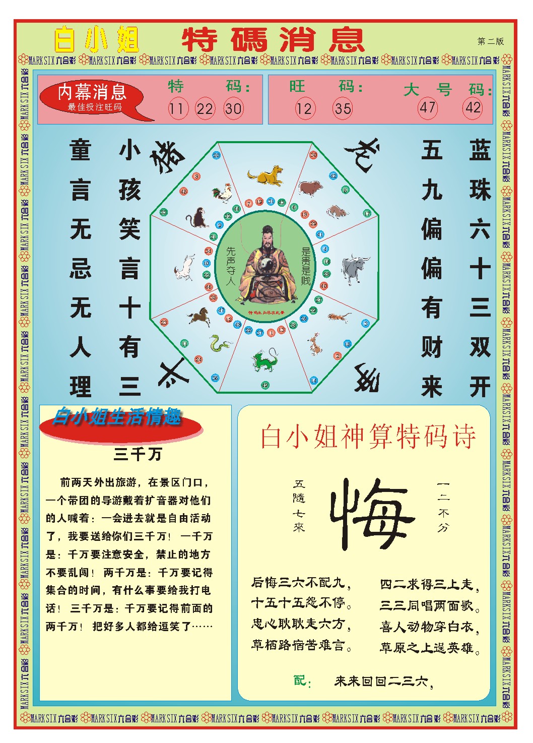 2024196期白小姐特码消息B
