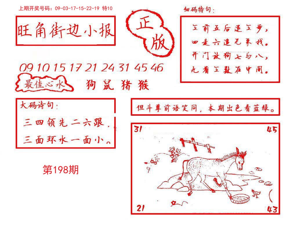 2024198期旺角街边小报