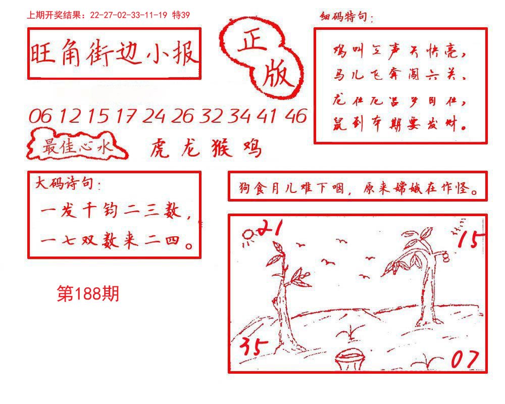 2024188期旺角街边小报