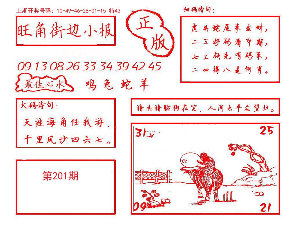 2024201期旺角街边小报
