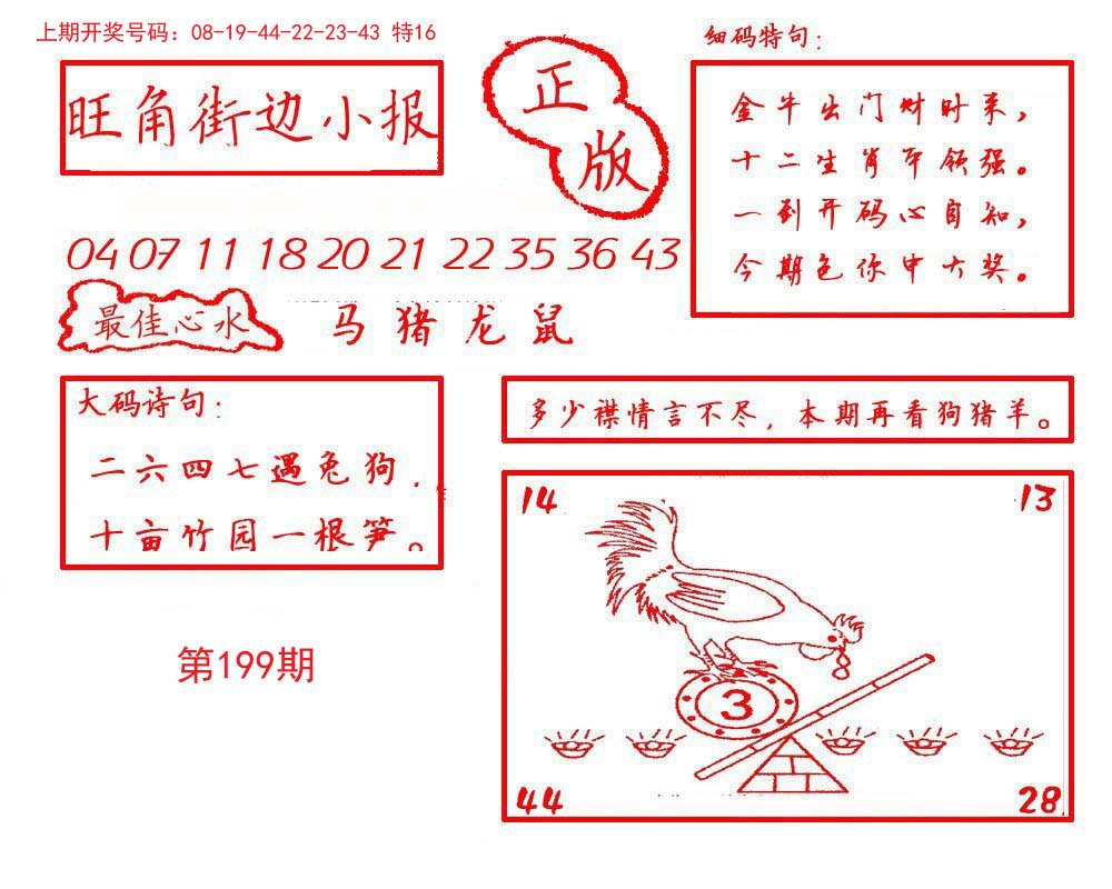2024199期旺角街边小报