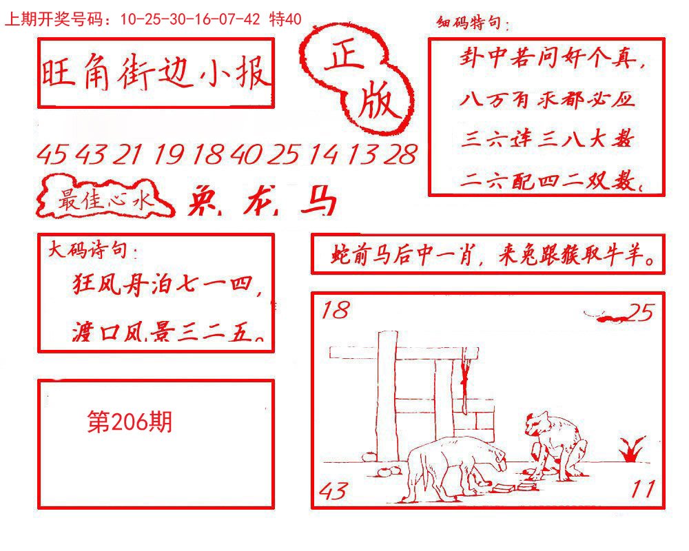 2024206期旺角街边小报