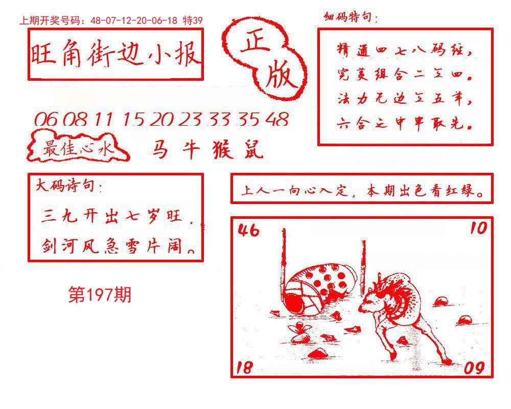 2024197期旺角街边小报