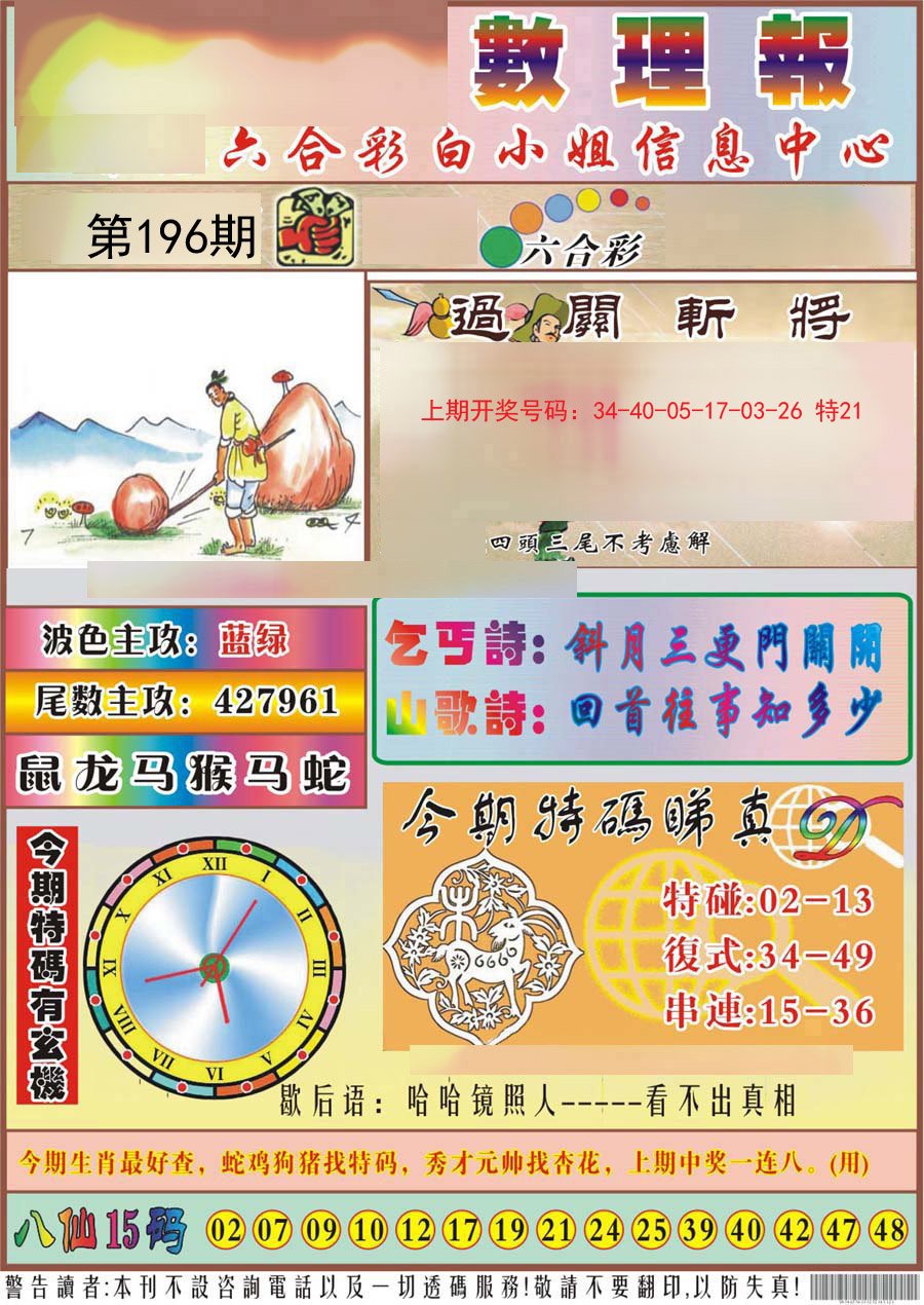 2024196期九龙数理报