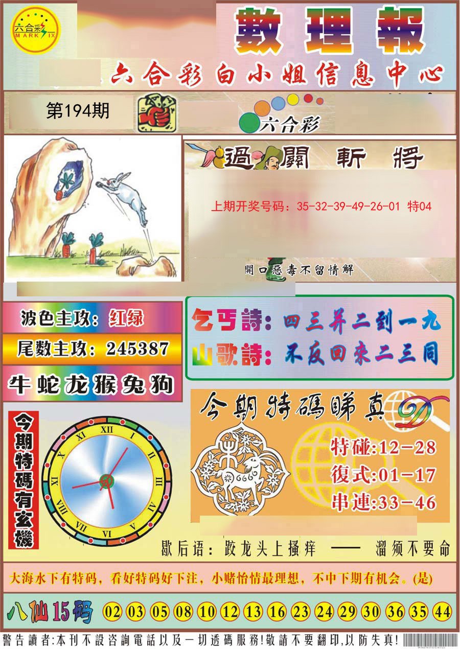 2024194期九龙数理报