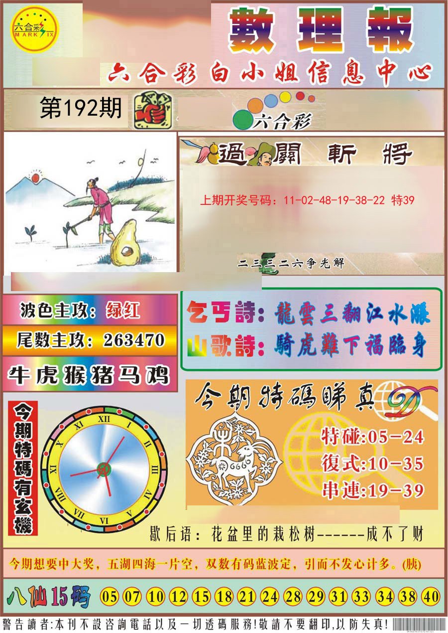 2024192期九龙数理报