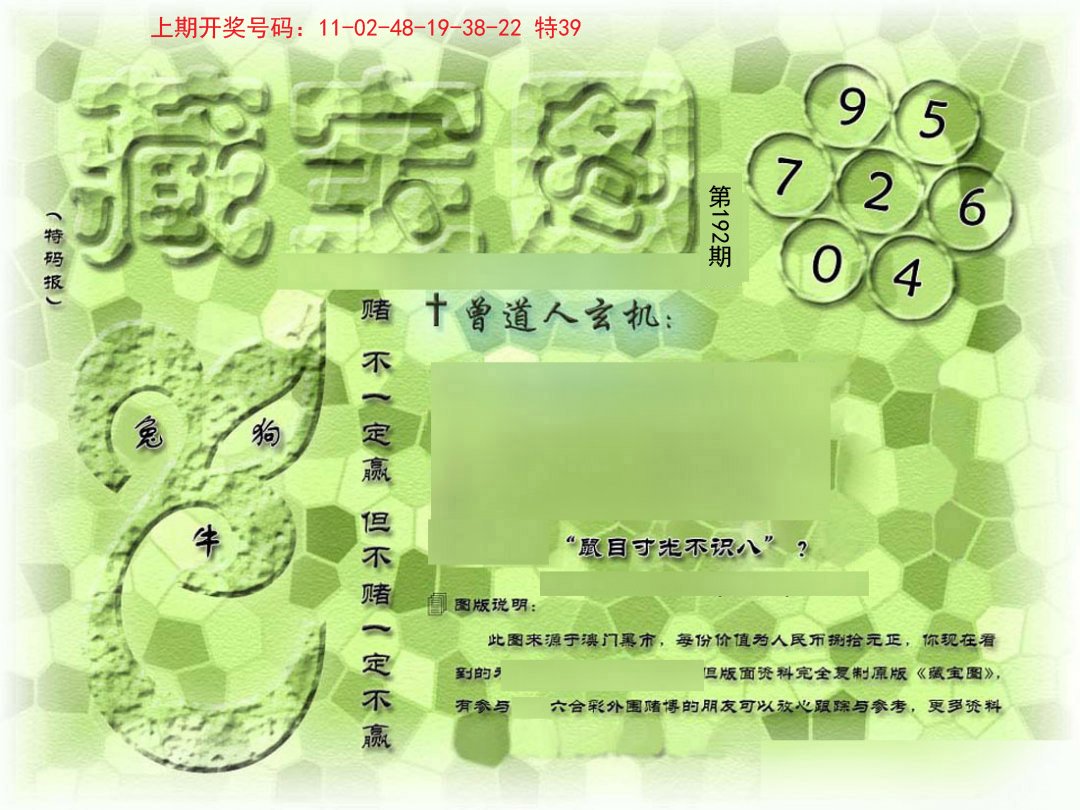 2024192期假新藏宝图