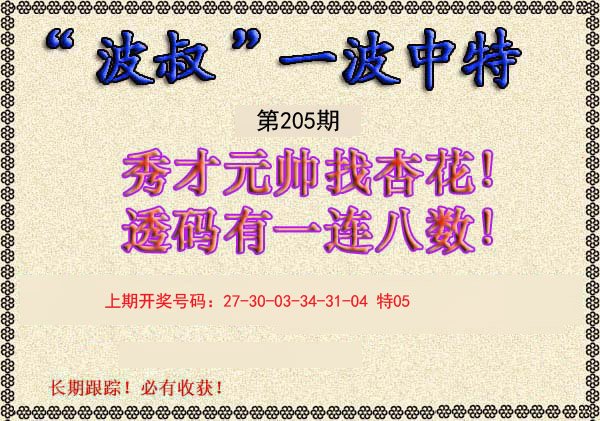 2024205期波叔一波中特