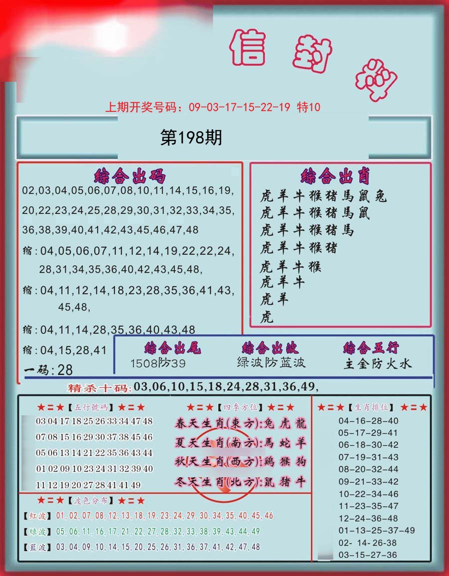 2024198期信封料