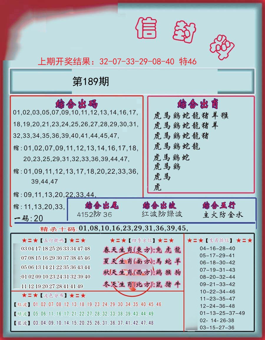 2024189期信封料