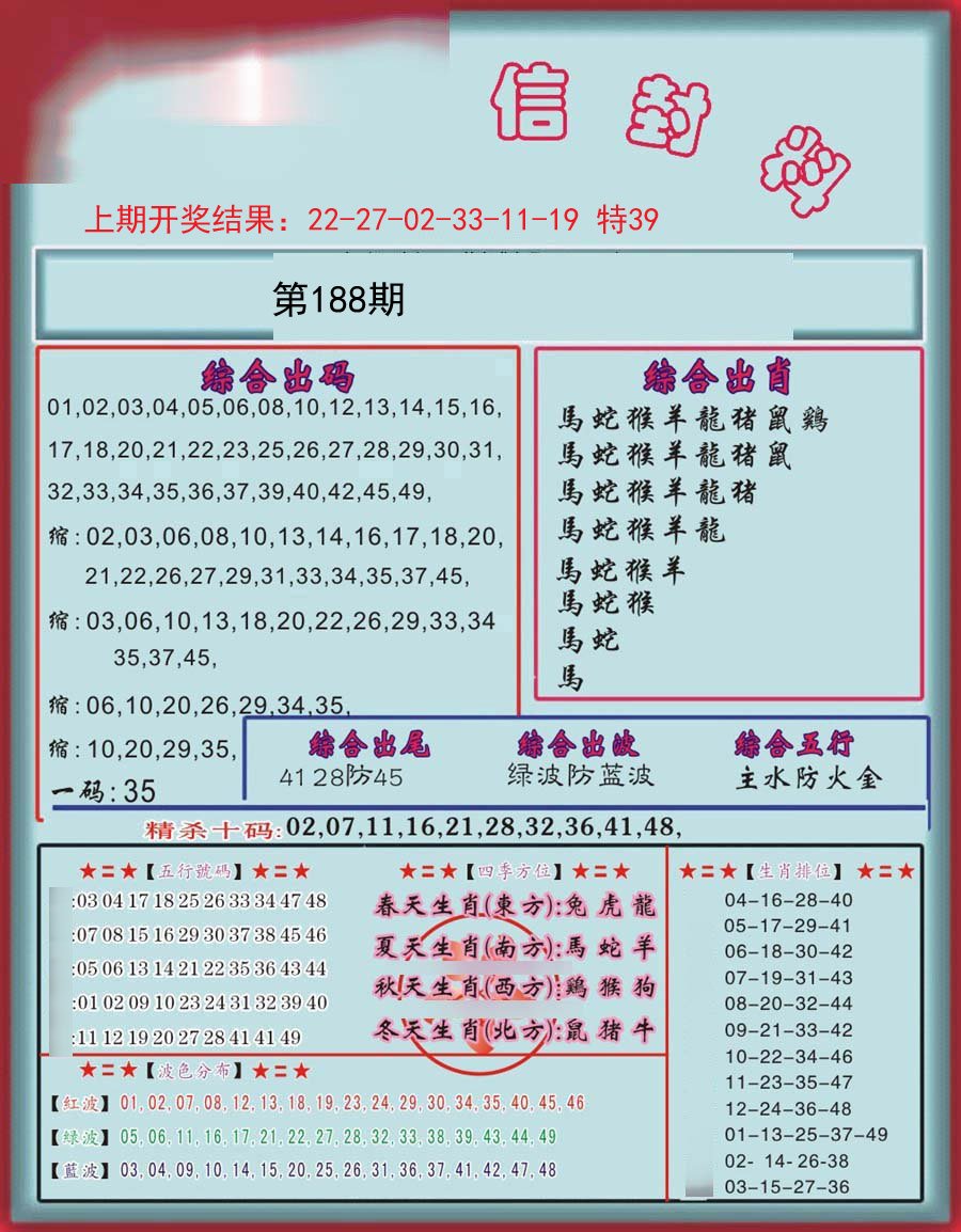 2024188期信封料