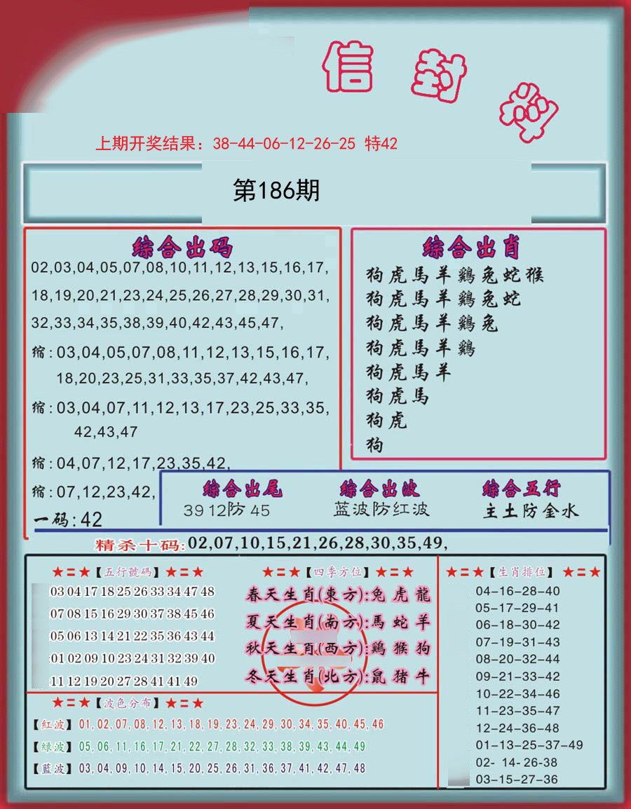 2024186期信封料
