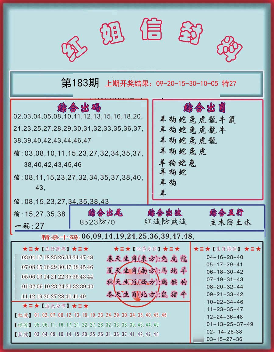 2024183期信封料