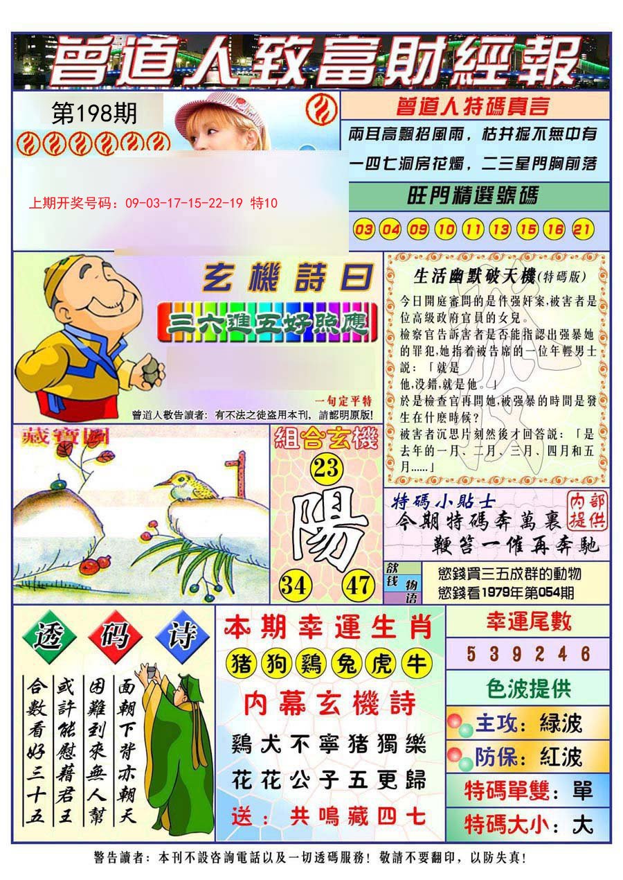 2024198期曾道人致福财经