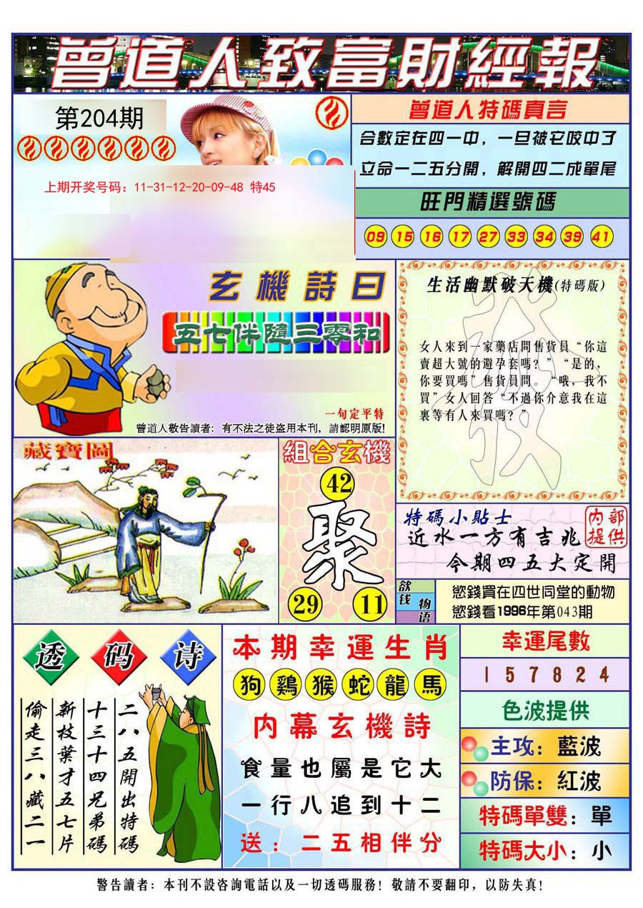 2024204期曾道人致福财经