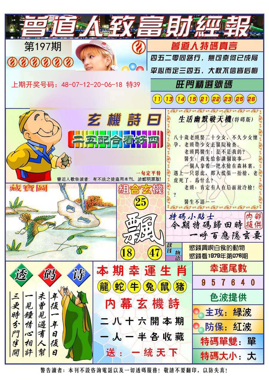 2024197期曾道人致福财经