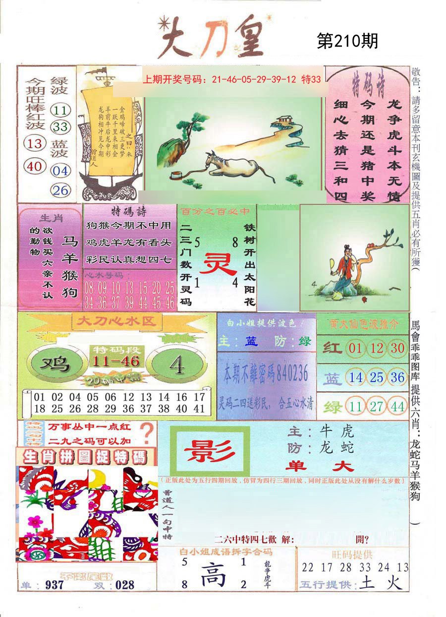 2024210期大刀皇