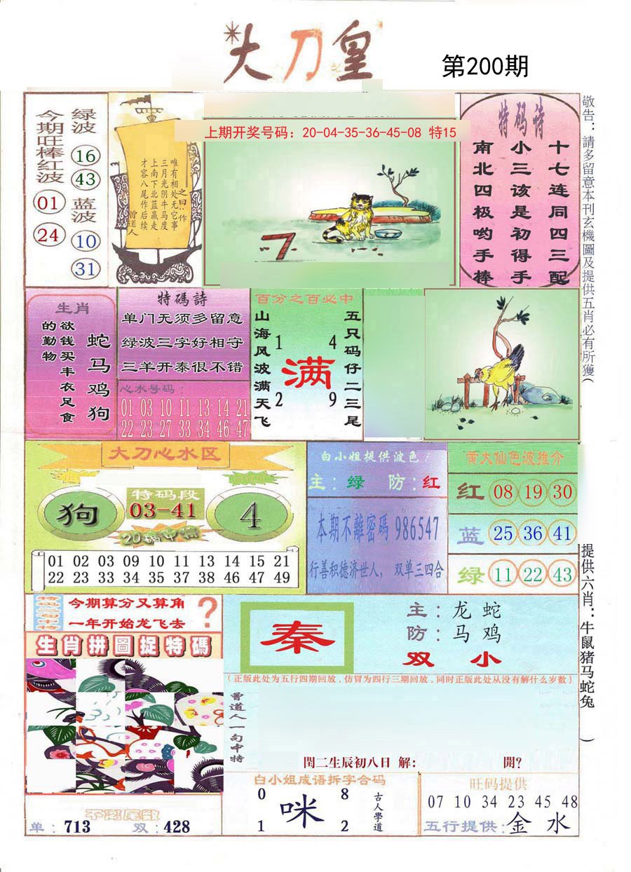 2024200期大刀皇