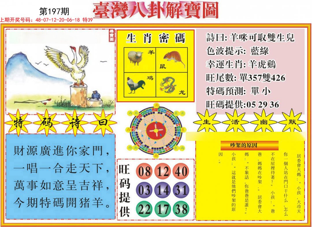 2024197期台湾八卦解宝图