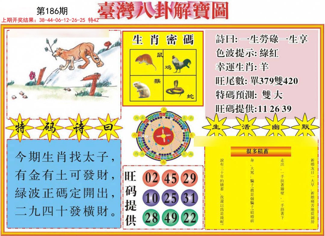 2024186期台湾八卦解宝图
