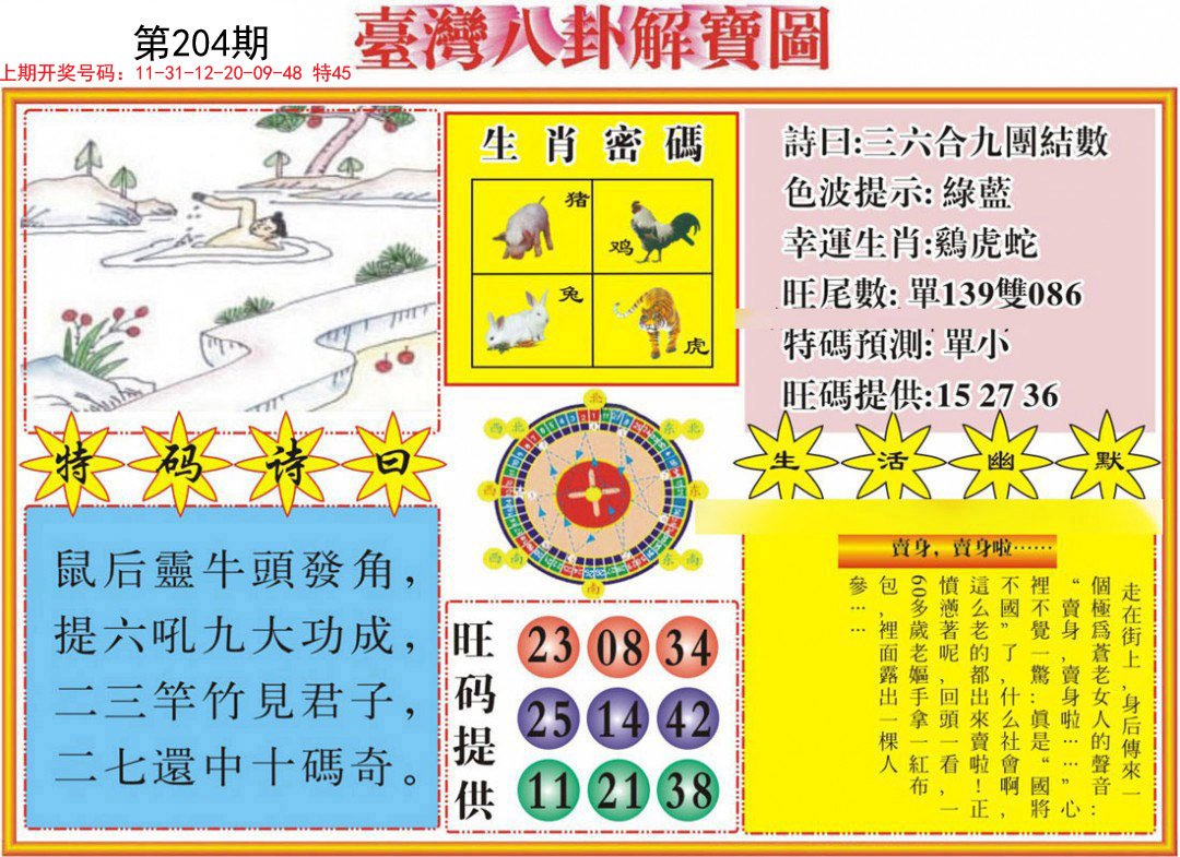 2024204期台湾八卦解宝图