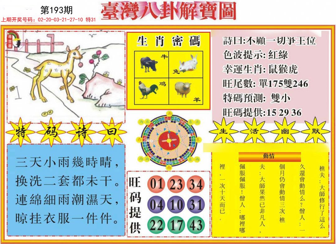 2024193期台湾八卦解宝图