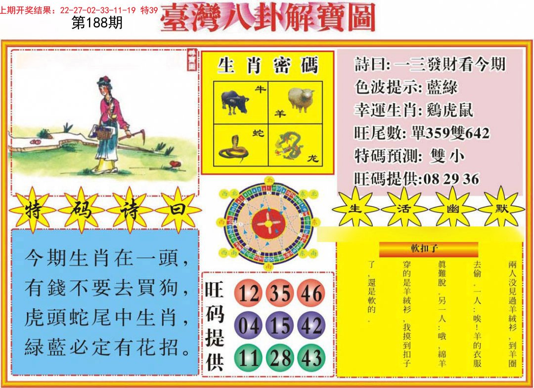 2024188期台湾八卦解宝图