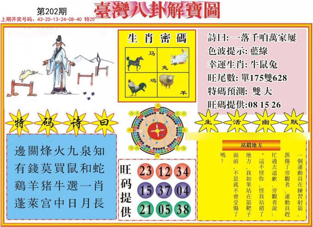 2024202期台湾八卦解宝图