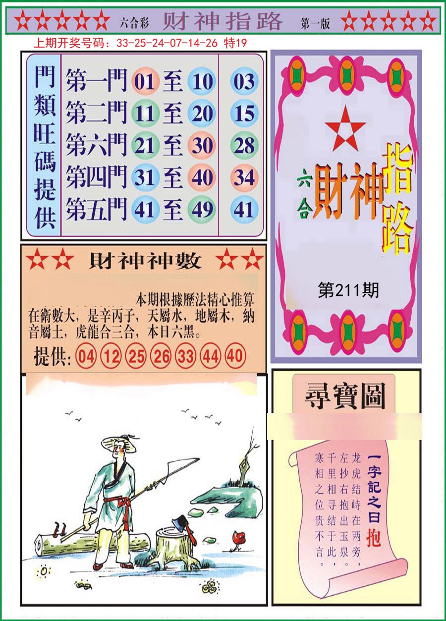 2024211期财神指路A
