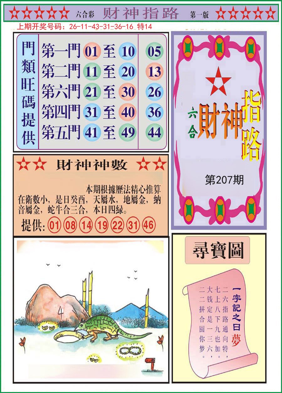 2024207期财神指路A