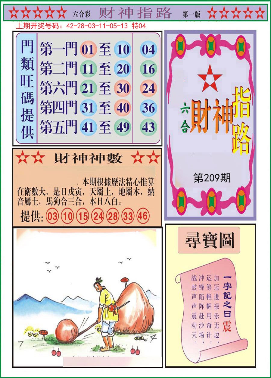 2024209期财神指路A
