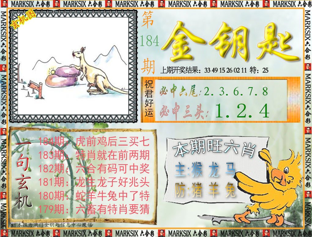 2024184期金钥匙