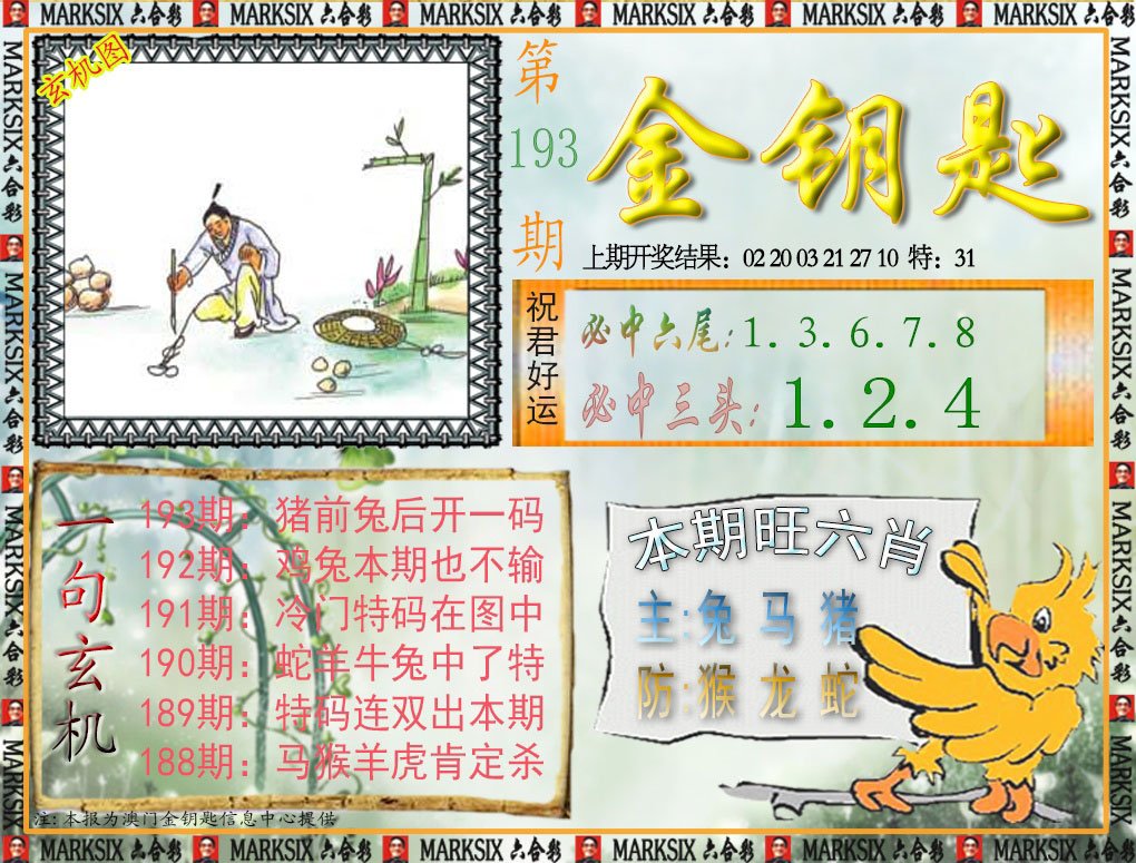 2024193期金钥匙