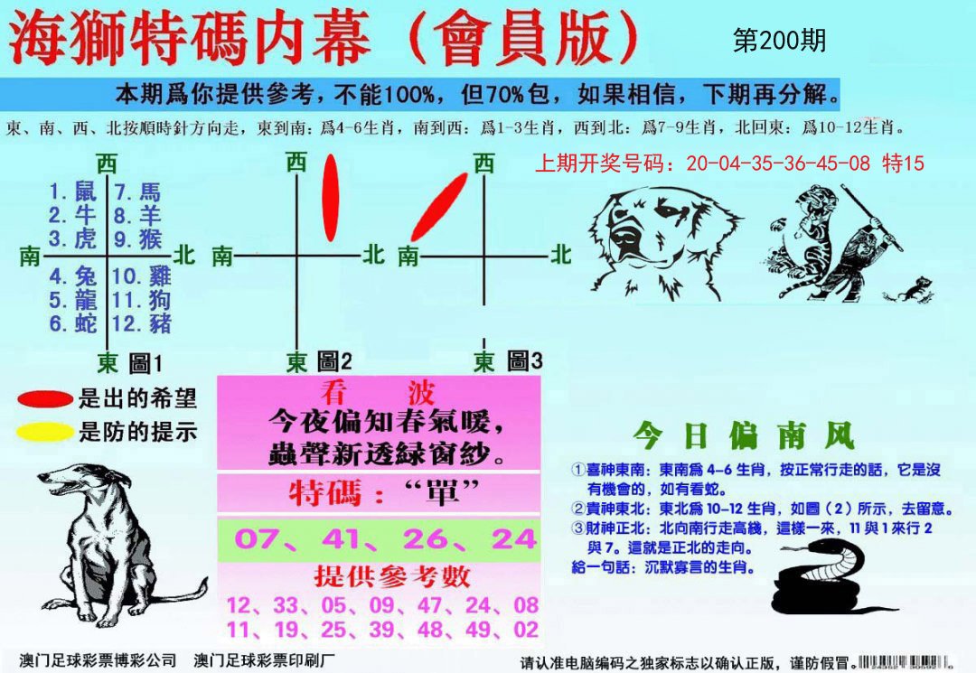 2024200期海狮特码会员报