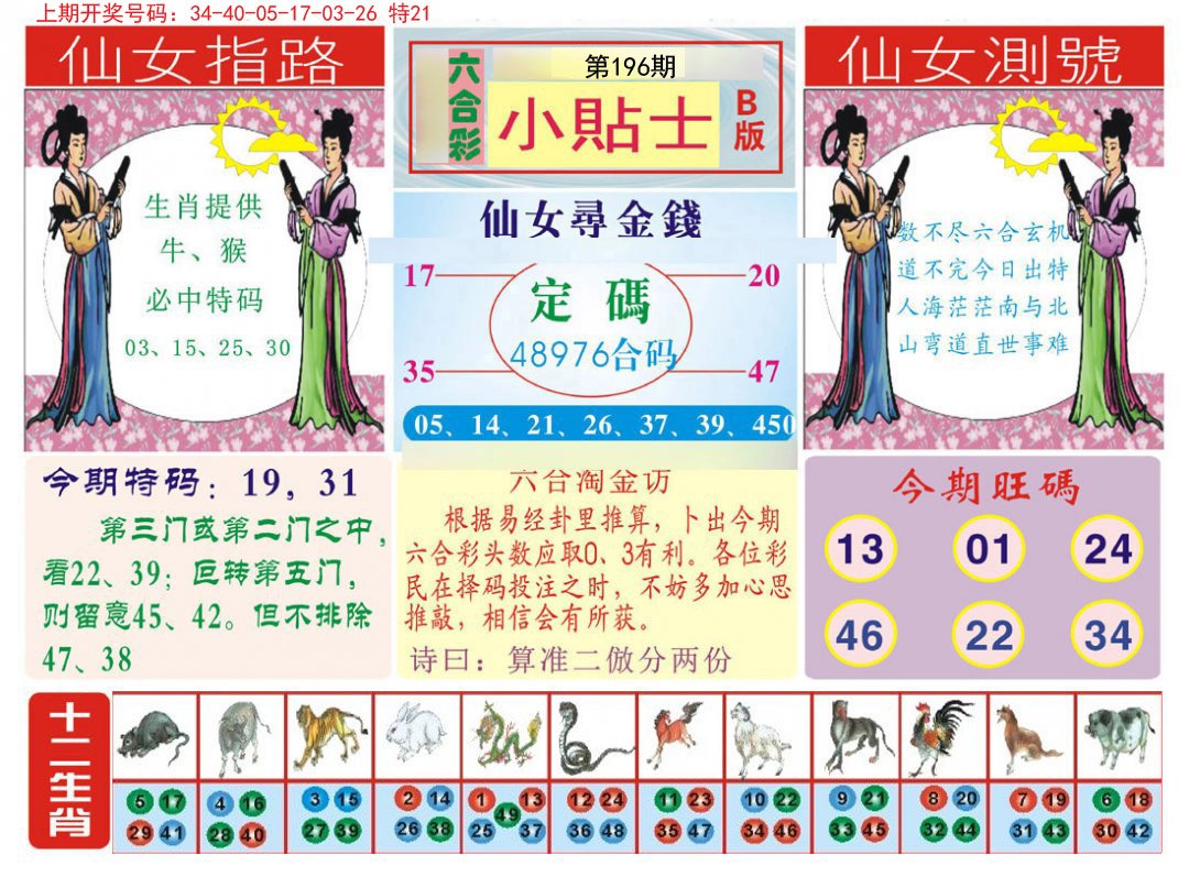 2024196期小贴士B