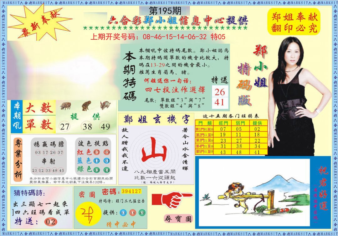 2024195期郑小姐特码报A