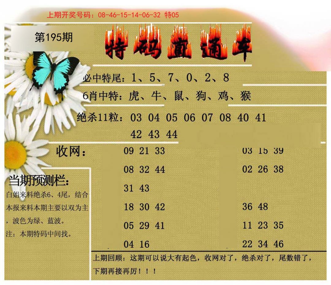 2024195期特码直通车