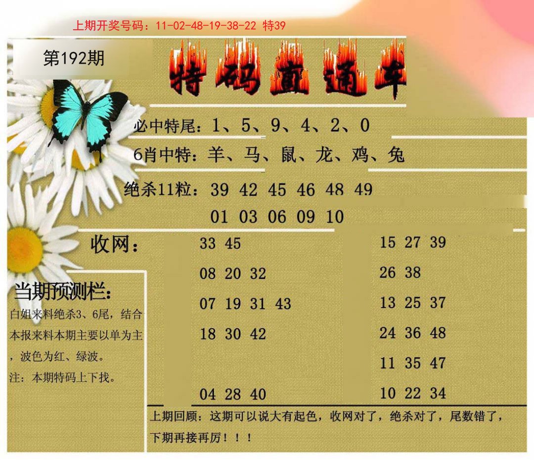 2024192期特码直通车