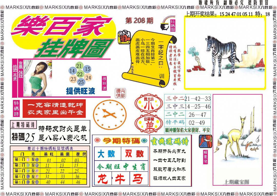 2024208期乐百家挂牌图