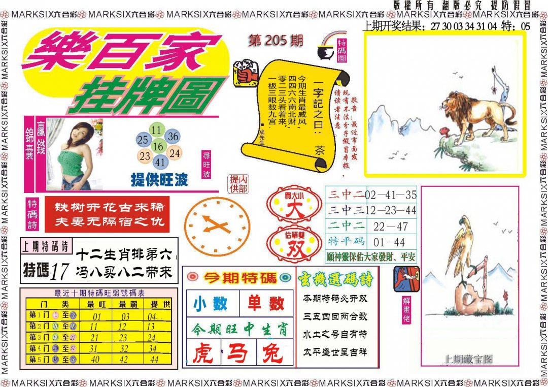 2024205期乐百家挂牌图