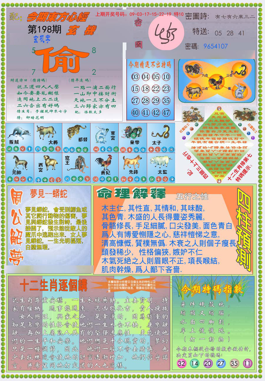 2024198期(新版)东方心经B