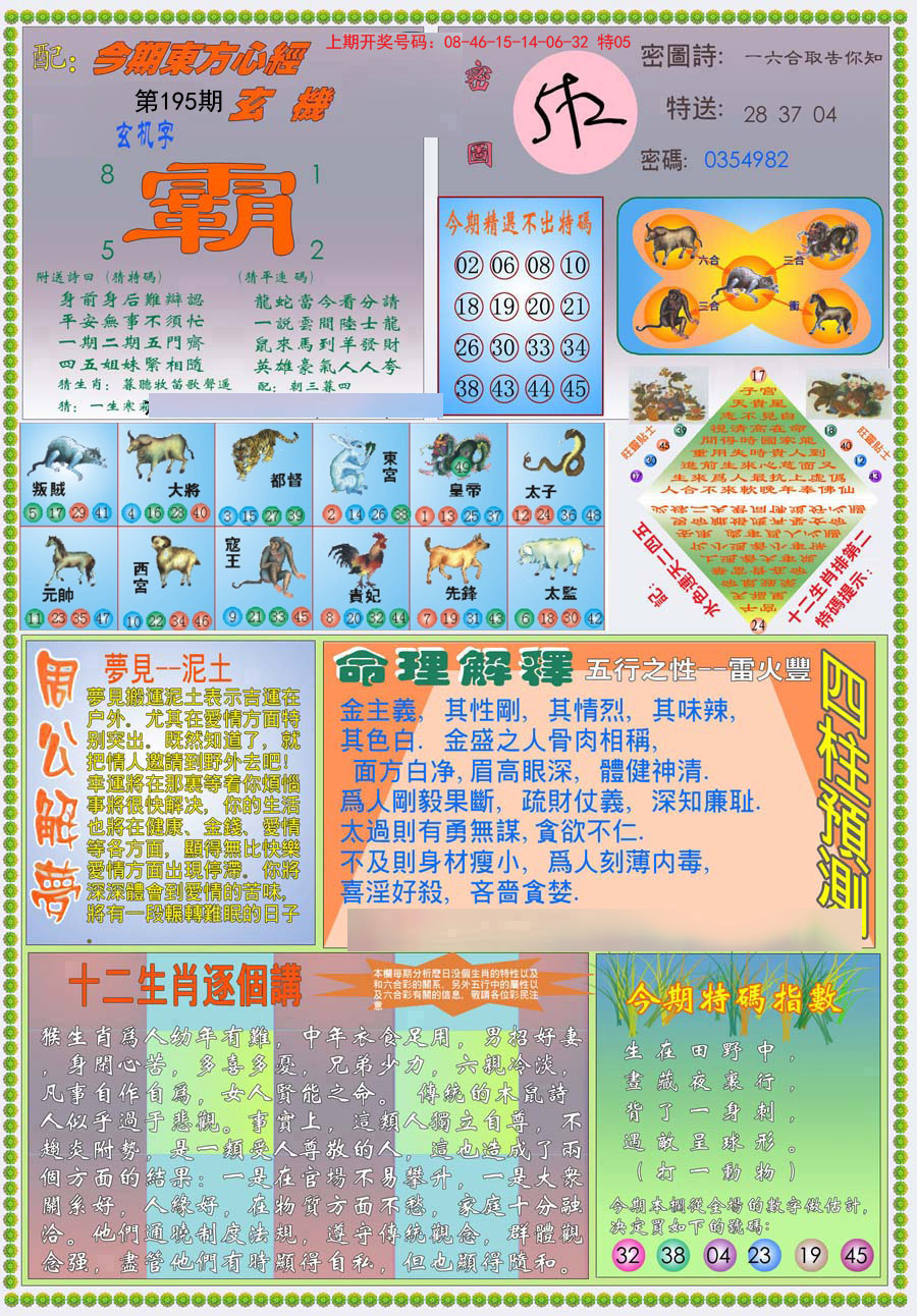 2024195期(新版)东方心经B