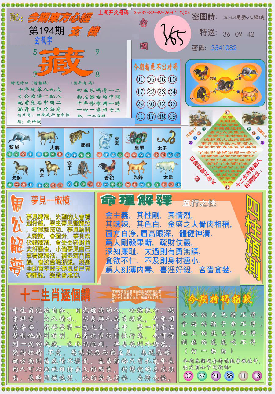 2024194期(新版)东方心经B