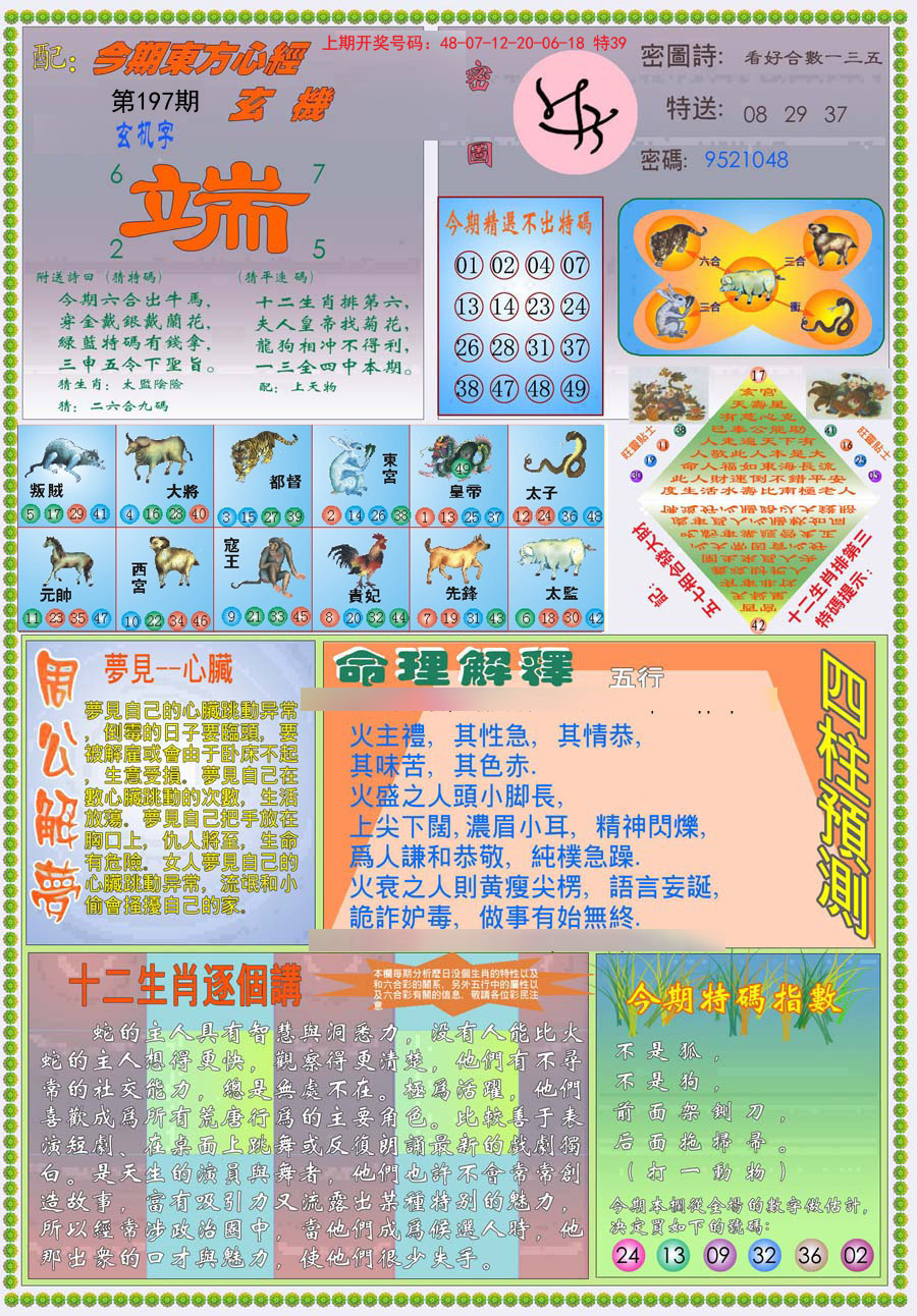 2024197期(新版)东方心经B