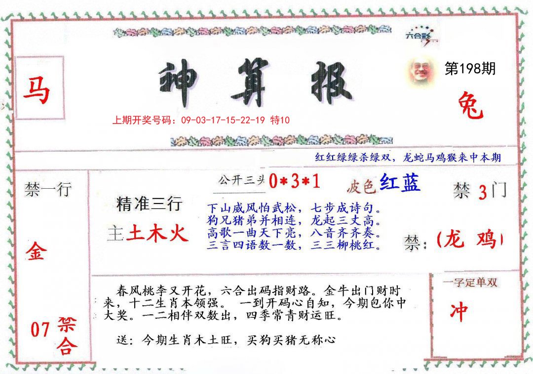 2024198期神算報