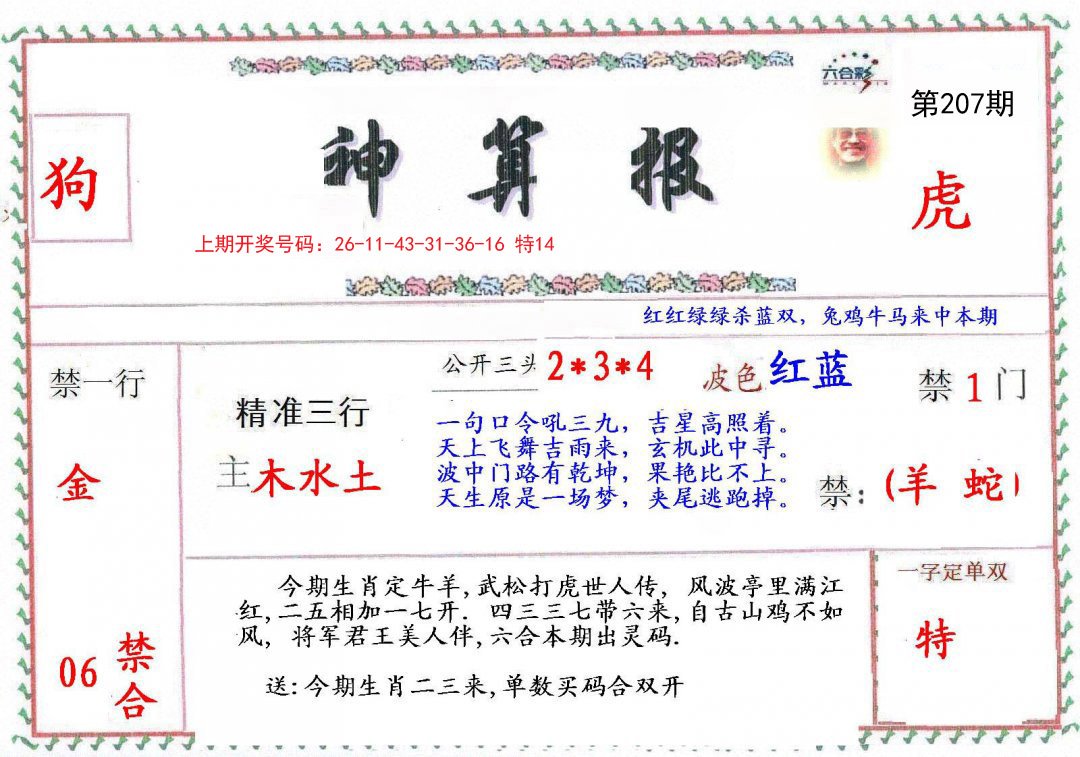 2024207期神算報