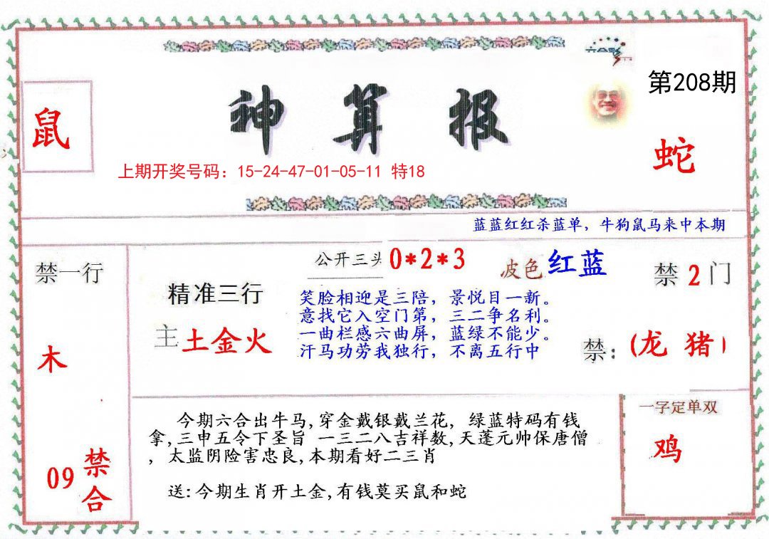 2024208期神算報