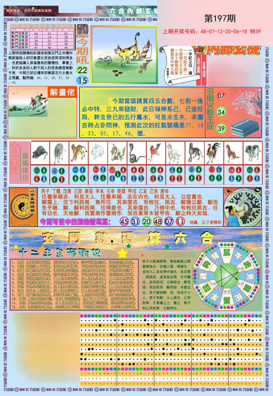 2024197期(新版)内部玄机A