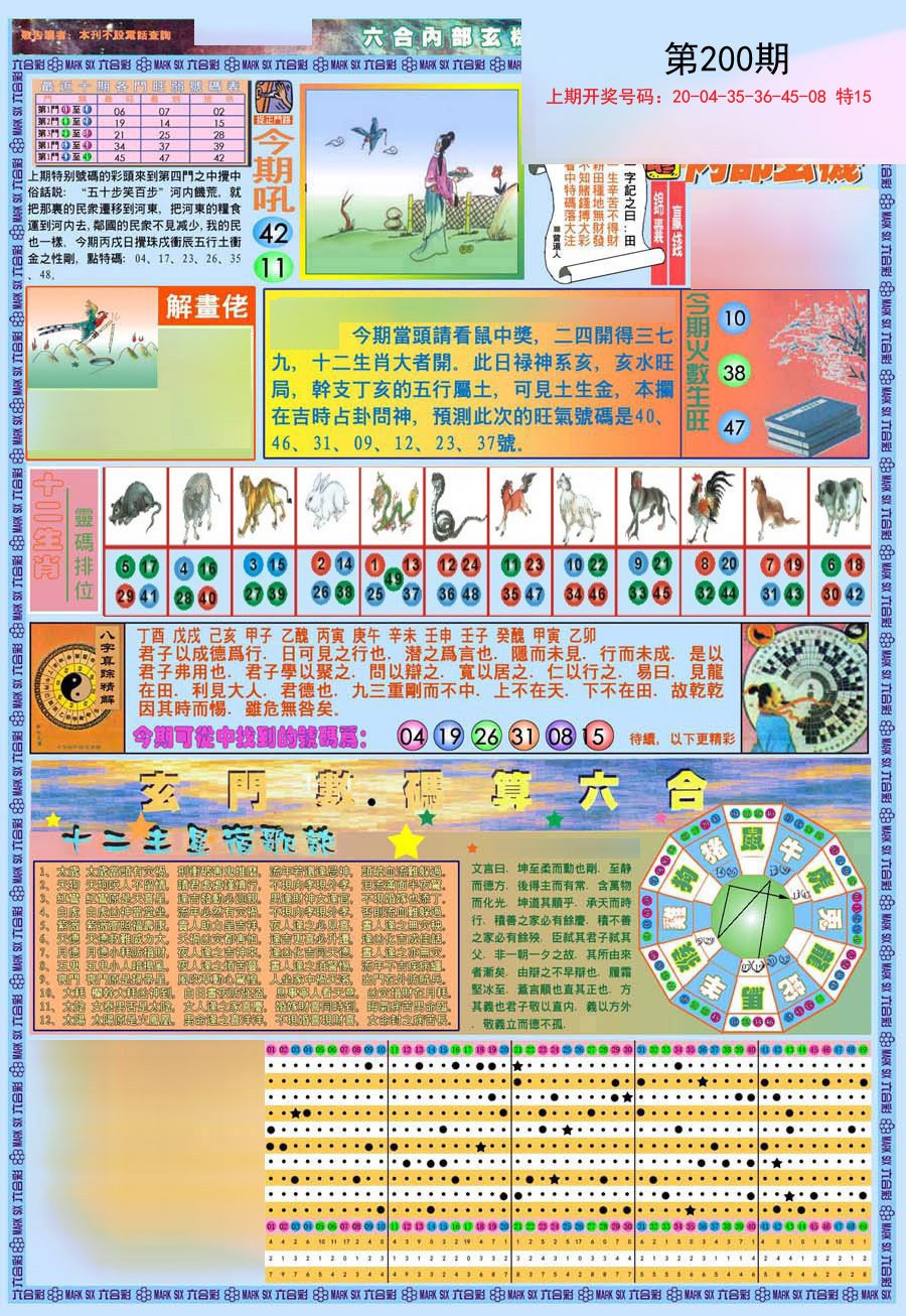 2024200期(新版)内部玄机A